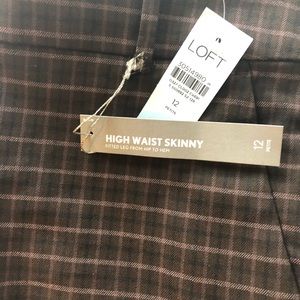 New Petite Plaid Skinny Ankle Pants from LOFT.